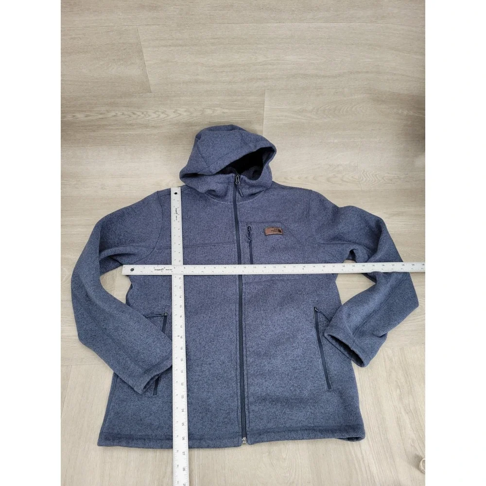 The North Face Hoodie Men's Large Blue Fleece Full Zip Hooded Sweatshirt